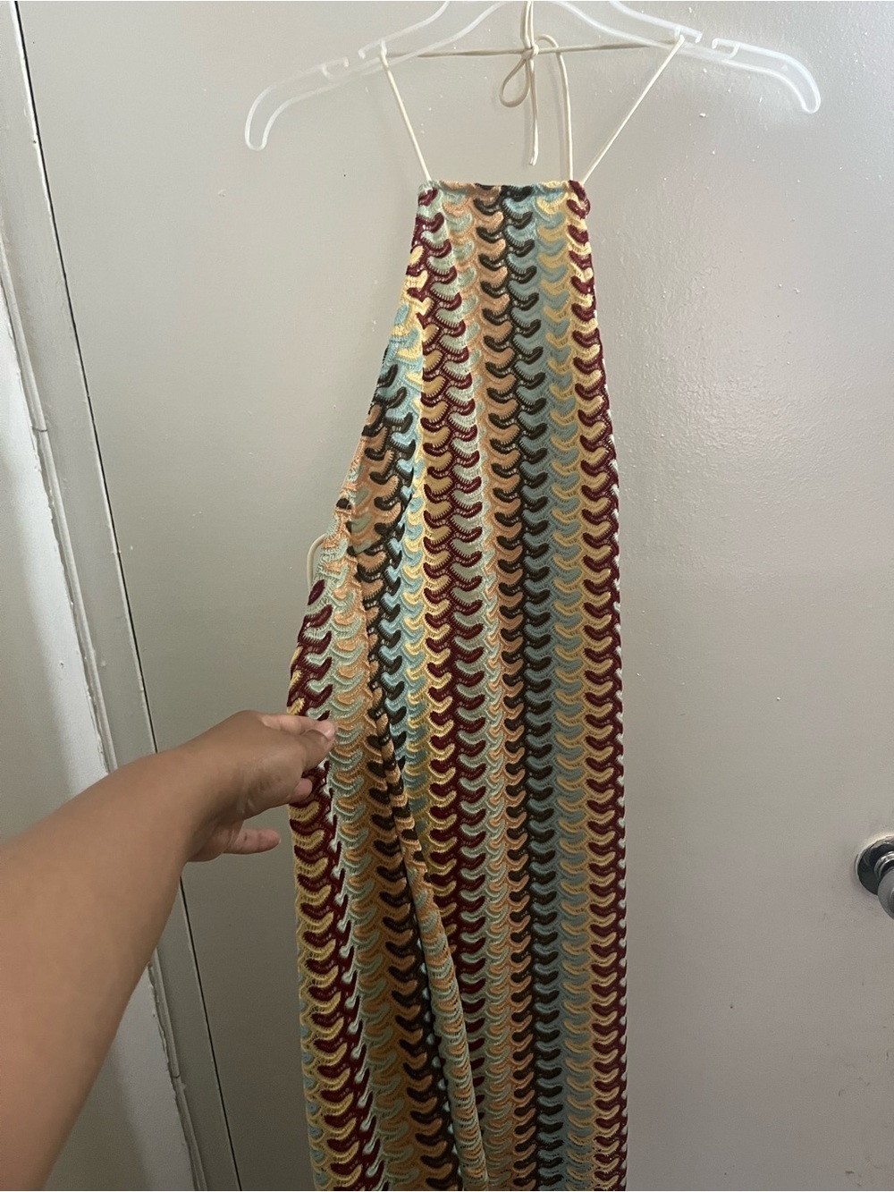 Cider Crochet Halter Maxi Dress in Multicolor - Picture 4 of 6